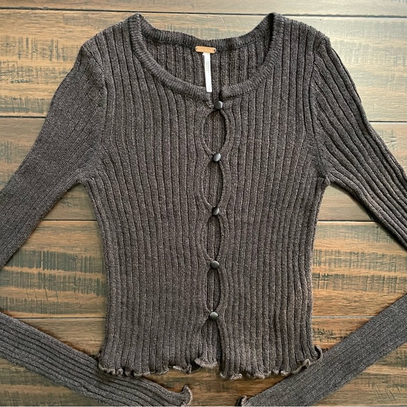 Free People Chocolate Brown Erica Cardigan - Picture 7 of 15